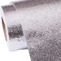 贴纸橱柜厨房灶台耐高温油烟机鞋柜自粘墙贴纸带粘胶防油防水铝箔|银色加厚橘皮纹 40cm宽*3米长[送美工刀+括板]