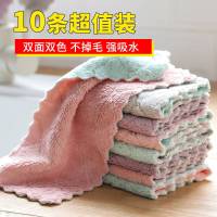 桌擦碗加厚家用清洁毛巾不沾油抹布洗碗布巾厨房吸水擦百洁布|小号加厚款16*27cm[颜色混装] 5条装(热卖)