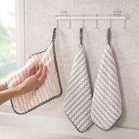 桌擦碗毛巾加厚擦不沾油不掉毛清洁布小抹布吸水百洁布洗碗布厨房|双面加厚/可挂式锁边款[颜色随机] 3条装[体验装]