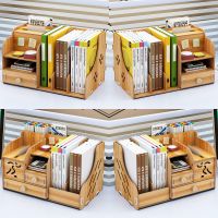 桌上简易书架多层文件夹收纳盒抽屉式a4文件框笔筒办公室用品资料