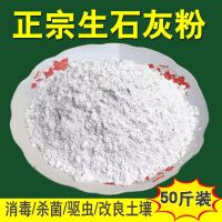 生石灰 石灰粉 杀菌消毒剂杀虫驱虫剂 干燥剂 鸡舍羊舍消毒专用|50斤整袋原包装送手套口罩 正宗纯度生石灰粉快递