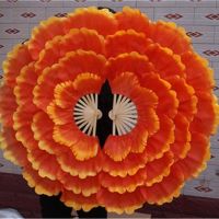 道具舞台牡丹花扇大演出扇子团体操活动花瓣舞蹈扇开场舞蹈|姜黄色橙色36公分直径92右