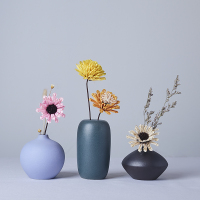 餐桌家居北欧现代小装饰品摆件创意干花插花器客厅清新小花瓶|三件套含花套装A
