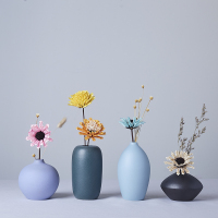 餐桌家居北欧现代小装饰品摆件创意干花插花器客厅清新小花瓶|四件套含花套装