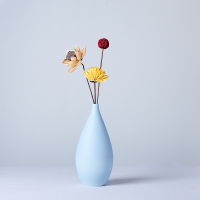 餐桌家居北欧现代小装饰品摆件创意干花插花器客厅清新小花瓶|深蓝色磨砂花瓶含花套装