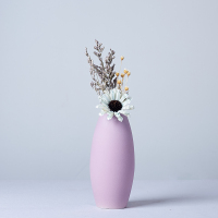 餐桌家居北欧现代小装饰品摆件创意干花插花器客厅清新小花瓶|浅粉红磨砂花瓶含花套装