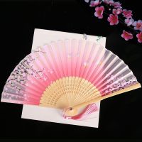 古装汉服扇中扇子日式夏季网红女迷你小扇子舞蹈扇子古风折扇|雪月红 【不带扇套】