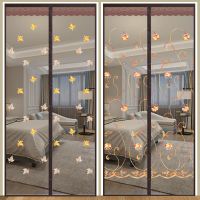 高档免打孔加密卧室磁性纱门家用隔断纱窗粘贴魔术贴防蚊门帘