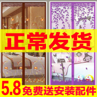 隔断帘卧室自吸纱窗家用防蚊门帘对吸纱门魔术贴磁铁高档磁性