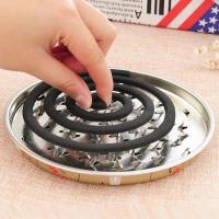 防火蚊香托盘蚊香加厚家用蚊香盘子户外托盘带盖接灰盘防烫不锈钢|不锈钢本色普通款(无盖) 4个