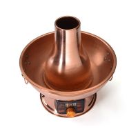 紫铜电碳两用纯铜火锅 涮肉木炭黄铜暖锅 鸳鸯家用插电铜锅|紫铜10档显示屏款 30厘米鸳鸯锅