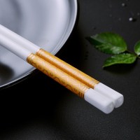 环保耐摔景德镇陶瓷筷子家用北欧风骨瓷档防霉防滑10双套装送礼|陶瓷筷[金花款]10双