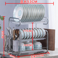 碗架沥水架家用厨房置物架神器多功能凉盘子晾放碗碟架碗筷收纳盒|9字款3层升级加粗砧板架套装（白