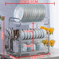 碗架沥水架家用厨房置物架神器多功能凉盘子晾放碗碟架碗筷收纳盒|9字款3层升级加水杯板架套装(白