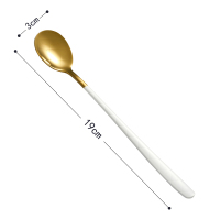 304不锈钢勺子长柄韩式咖啡勺子 长把搅拌勺网红勺子奶茶勺沙冰勺|白金(1支装)