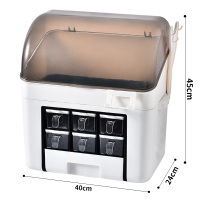 刀架置物架调味调料用品家用大全筷子厨具橱柜灶台台面收纳盒|2019带盖7格白色(刀架+调料架+架)