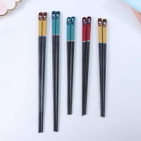 儿童筷子二段6岁女孩单双装训练家用4岁5岁7岁8岁小孩防滑宝宝筷|一家5口2长3短5双装