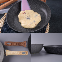 麦饭石平底锅煎锅雪花酥牛轧糖锅专用锅炒锅 tinrry家