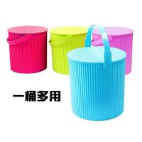 塑料加厚多功能桶收纳桶带盖可坐人洗澡凳幼儿园储物桶洗车水桶
