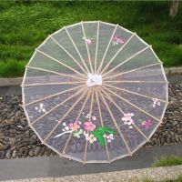 古典绢纱半透明演出舞蹈道具伞古风透明油纸伞旗袍走秀伞装饰伞|优雅白（透明纱） 76cm升级版-实木（推荐）