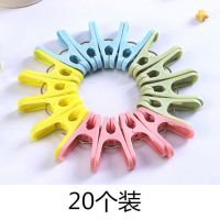晒衣夹防风夹内衣袜子凉衣夹塑料小夹子夹衣服夹子衣架凉晒夹|20个装[小号] 颜色随机