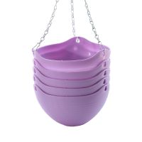 七彩大号树脂pp吊篮盆园艺花盆加厚吊兰盆垂吊盆吊盆挂盆绿萝吊兰|3个装紫色加送配件