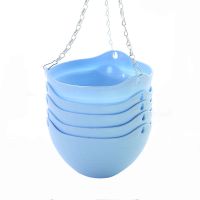 七彩大号树脂pp吊篮盆园艺花盆加厚吊兰盆垂吊盆吊盆挂盆绿萝吊兰|5个装蓝色加送配件