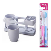 带2杯子创意漱口杯牙刷杯牙刷架套装浴室牙具座情侣刷牙刷杯套装|北欧蓝+2支牙刷
