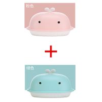 时尚创意鲸鱼造型皂盒家用沥水肥皂盒可爱pp双层卫生间皂盒|ST-1014粉色+绿色