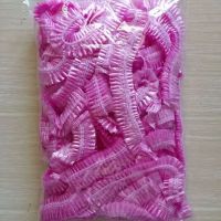 性浴帽女防水洗澡加厚帽子美容院专用发膜焗油帽加热染发头套|粉色 二包200只