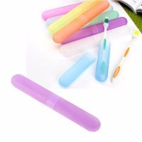 便携牙膏牙刷盒牙刷筒收纳桶旅行透气洗漱杯刷牙杯牙具保护套头套|纯色牙刷盒2个