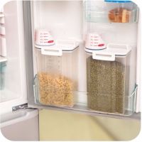 家用装米桶防虫防潮密封罐塑料米面粉储物箱五谷杂粮收纳盒储米缸|[2个装2kg米桶]加量杯