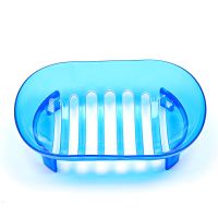 肥皂盒卫生间带盖香皂盒浴室沥水皂盒带盖学生可爱皂盒新|水晶皂盒蓝色一个