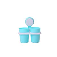 情侣漱口杯套装女家用牙刷杯牙缸卫生间塑料置物牙刷架刷牙杯|牙刷双杯蓝色带架子[吸盘款]