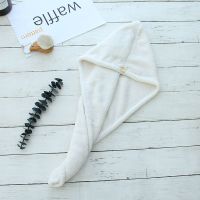 加厚干发帽吸水速干成人浴帽女长发洗头擦头发干发毛巾快干包头帽|干发帽1条装[贝壳白色]