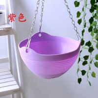 加厚树脂塑料花盆佛珠吊兰盆垂吊盆悬挂式吊篮盆绿萝花盆挂盆吊盆|紫色 特大号2盆送1盆[送配件+花种]