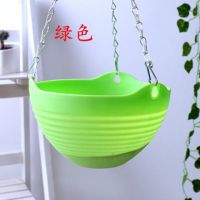 加厚树脂塑料花盆佛珠吊兰盆垂吊盆悬挂式吊篮盆绿萝花盆挂盆吊盆|绿色 特大号3盆送2盆[送配件+花种]