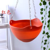 加厚树脂塑料花盆佛珠吊兰盆垂吊盆悬挂式吊篮盆绿萝花盆挂盆吊盆|砖红 特大号1盆【送配件】