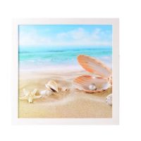 浴室衣服置物架可折叠壁画衣服收纳柜小卫生间收纳神器免打孔壁挂|珍珠贝壳40x40