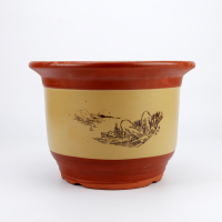 陶瓷花盆紫砂红陶花盆 陶土盆景盆杉兰花客厅档落地花盆|口径2820