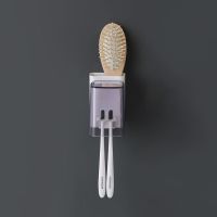 卫生间牙刷置物架壁挂式漱口杯免打孔刷牙杯牙刷架刷牙收纳盒套装|单人+挤牙膏器(不带标签)