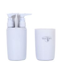 户外旅行便携洗漱杯套装出差旅游牙膏牙刷收纳盒分装瓶洗漱6件套|标准四件套灰蓝色