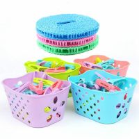 防风夹内衣袜子晾衣夹塑料小夹子衣服夹衣架|30个装+5米晾衣绳(送一个篮子)