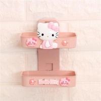 可爱双层肥皂盒免打孔壁挂式沥水香皂盒家用卫生间宿舍肥皂架|单层坐KT云朵