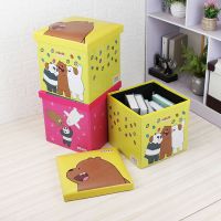 方形能卡通皮革储物凳尾单处理皮革收纳凳儿童玩具收纳凳