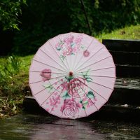 油纸伞女古风纯手工材料防晒伞中国风汉服舞蹈演出cos道具伞|03粉色回忆 直径82cm