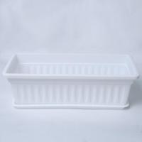 长方形阳台种菜盆塑料花盆托盘加厚特大号家庭长条蔬菜种植箱|新料白色（托盘） 特大长49CM【2个装】