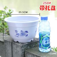 创意塑料花盆大号个性花盆草莓室内育苗绿萝加厚仿陶瓷盆栽盆|白色[250型] 6个装+工具+赠品