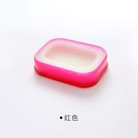 2个双层有氧沥水硅胶皂盒 家用酒店旅行香皂架 学生宿舍海绵皂托|2个红色 硬壳/平面/底部实底/长形