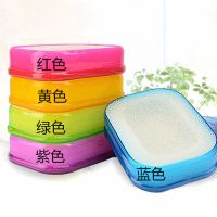 2个双层有氧沥水硅胶皂盒 家用酒店旅行香皂架 学生宿舍海绵皂托|2个(蓝色+绿色) 硬壳/平面/底部实底/心形
